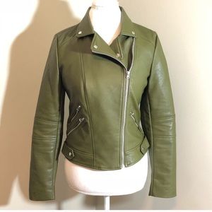 Vegan leather Zara moto biker jacket